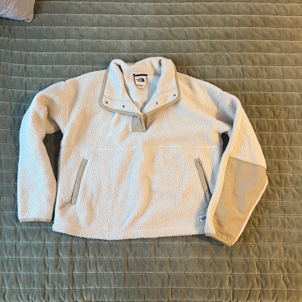 The North Face Off-White Fleece Jacket Size Medium